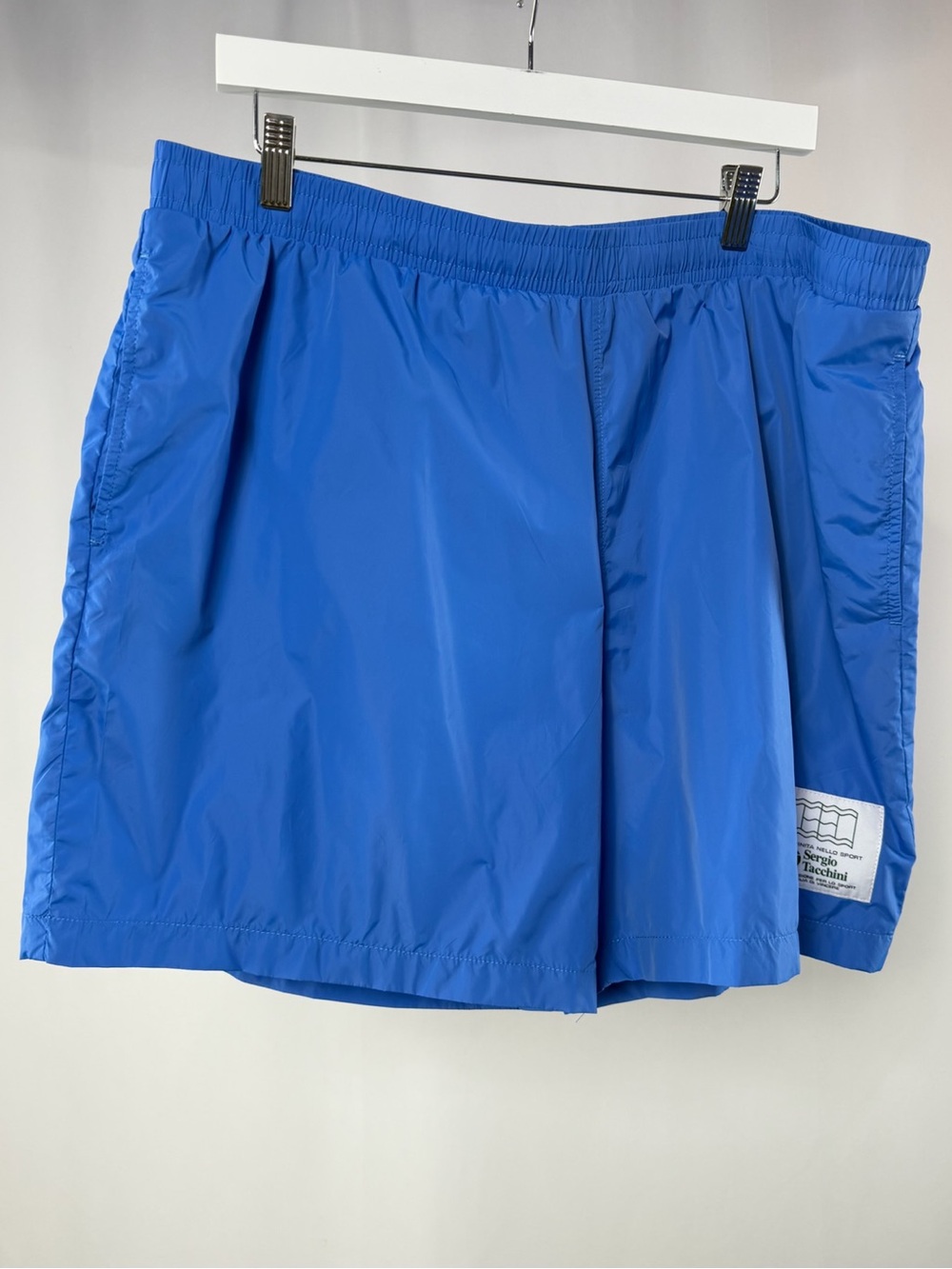 Vintage Sergio Tacchini Athletic Tennis Summer Shorts Logo Patch‎ Electric Blue